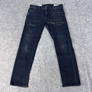 Diesel Thommer Jeans Mens 29x32 Dark Blue Slim Skinny Distressed Stretch Denim